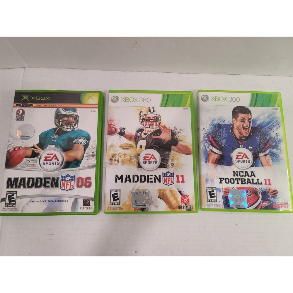 XBOX 360, Madden NFL 11, NCAA football 11, XBOXX madden NFL 06